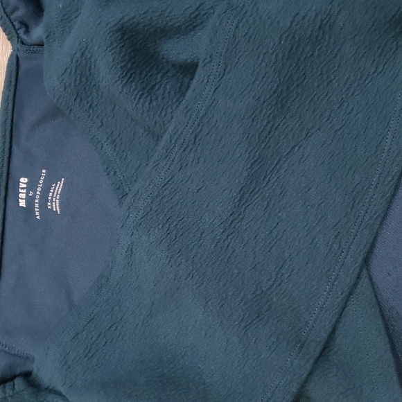 NWT Maeve Cross-Front Puff-Sleeve Top in Slate (Dark Teal), XXS - Picture 5 of 7